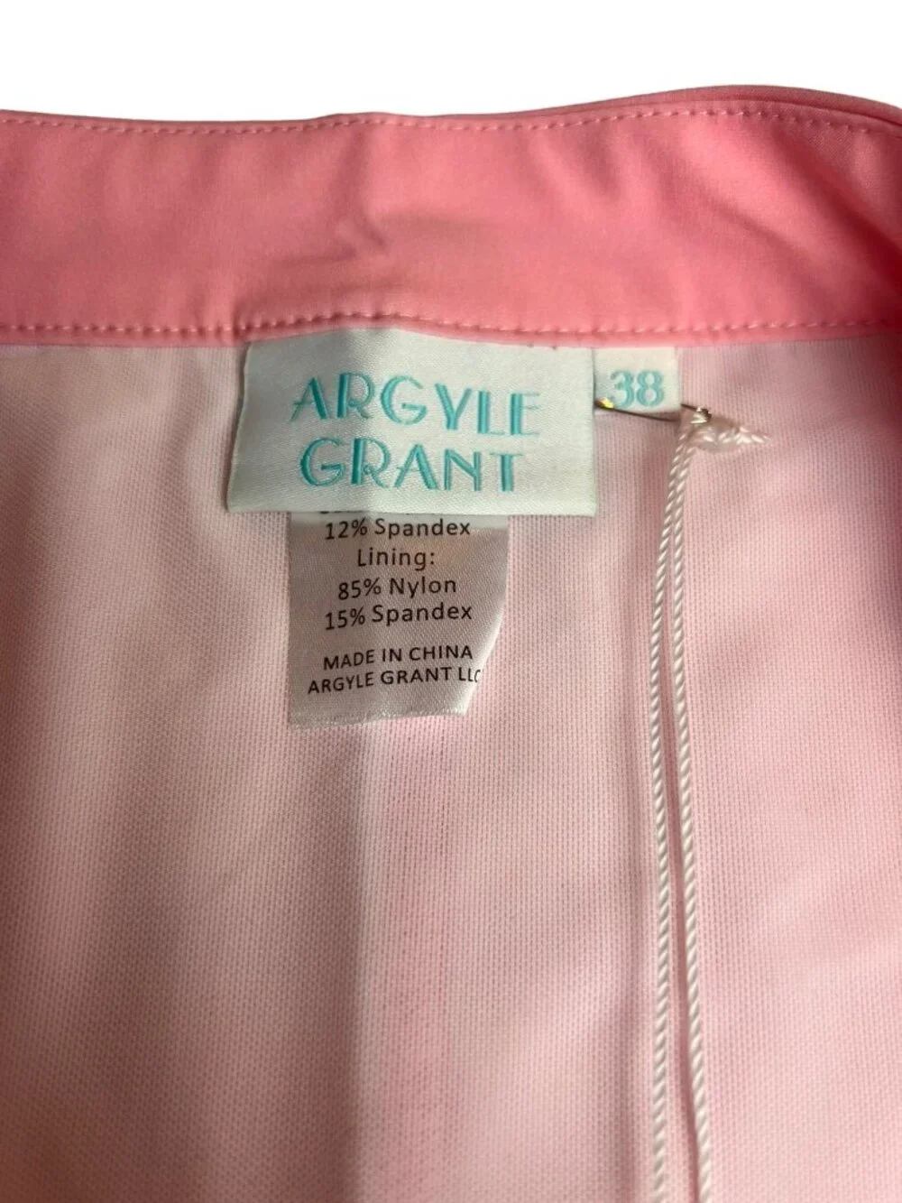 New Men's Argyle Grant pink swim trunks size 38